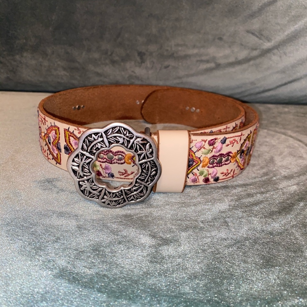 Lucky Leather Embroidered Belt